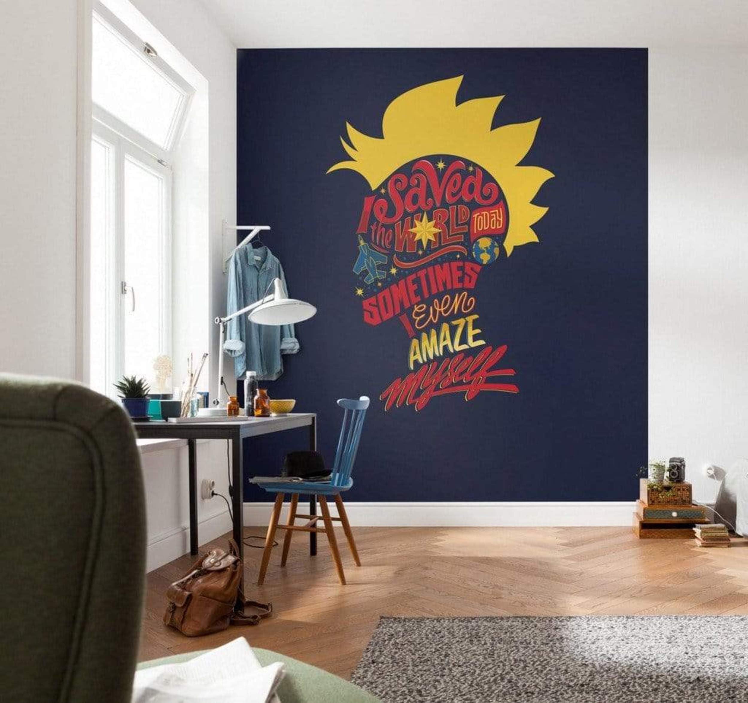 Komar Marvel IADX5-063 Non-Woven Photo Wallpaper Captain Marvel Saves The World Size: 250 x 280 cm (Width x Height) - Image 2