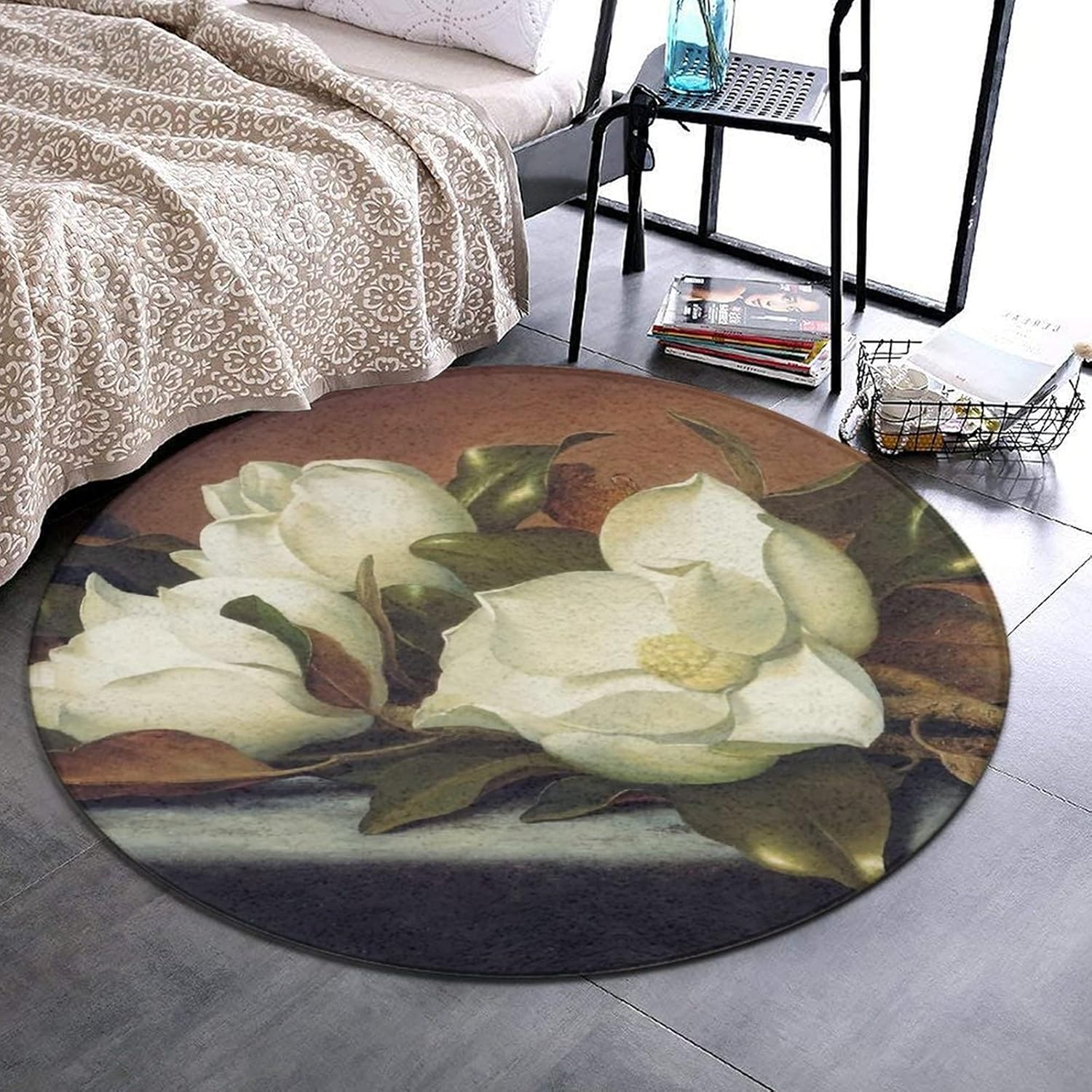 Amazon.com: Round Area Rug Soft Flannel Nursery Rugs Carpet Non Slip ...