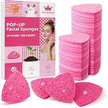 100 Count Compressed Facial Sponges, Triangle Face Sponges