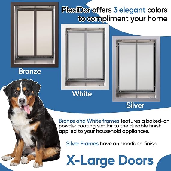 PlexiDor Performance Wall-Mount Pet Door, White, X-Large, Up to 225 lb
