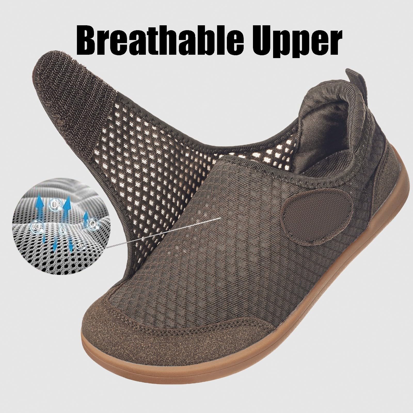 Zapatos Diabeticos para Mujer Hombre Extra Anchas Transpirables Ligero Antideslizante Ajustable Cómodo ortopédicos Zapatillas para Caminar Calzado Edema Artritis Ancianos Persona Mayor