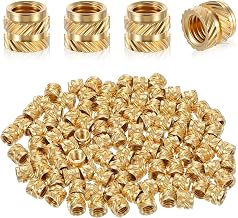 100 Pack M5 Threaded Insert M5 Heat Set Inserts 3D Printing Brass Nuts Knurled Twill Thread Nut Inserts for Automotive Plastic Shells