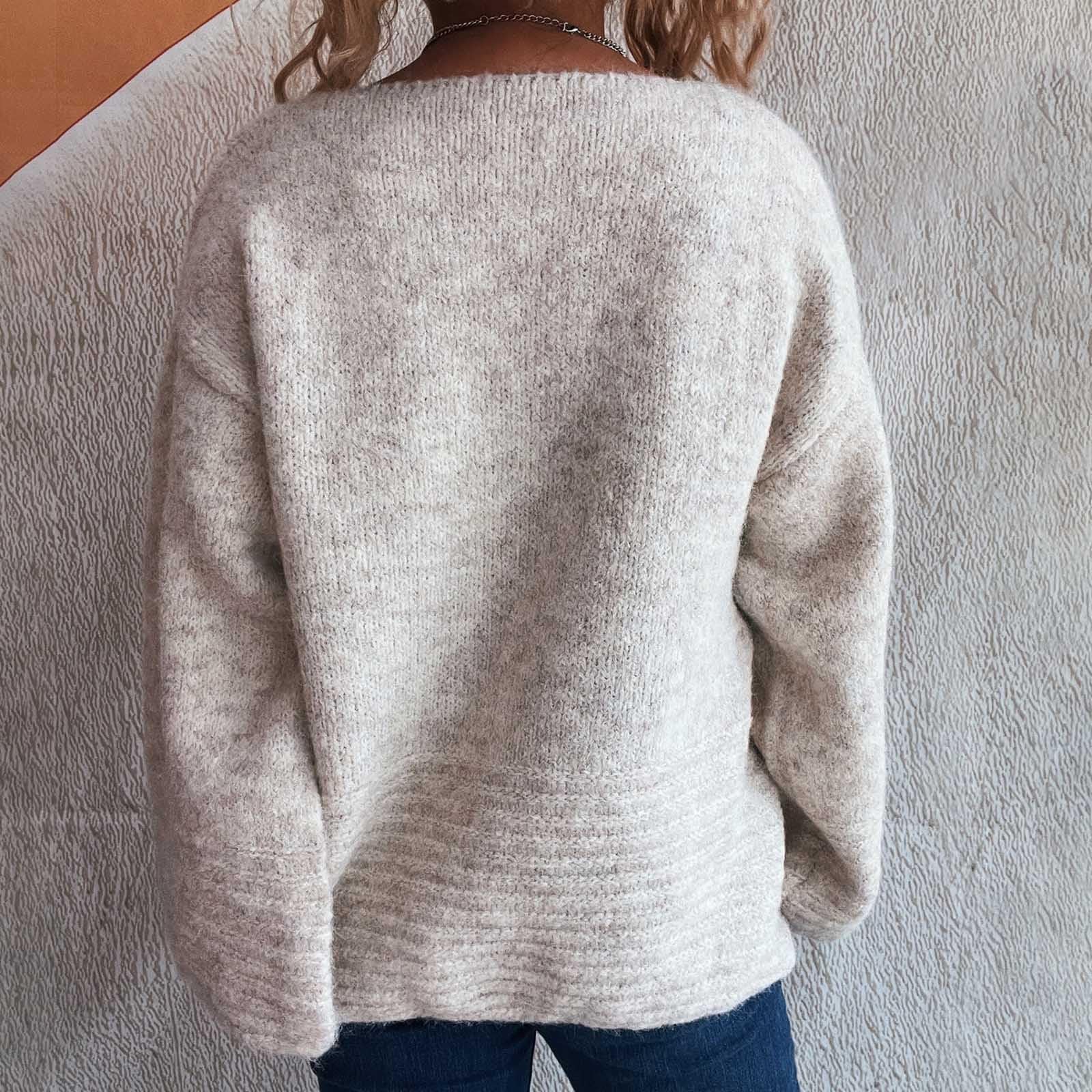 Maglione Donna Girocollo Oversize Tinta Unita Pullover Morbido Donna Casual | Linea ampia e comoda, tessuto piacevole al tatto, stile senza tempo e comfort quotidiano, abbinamenti facili da ufficio.