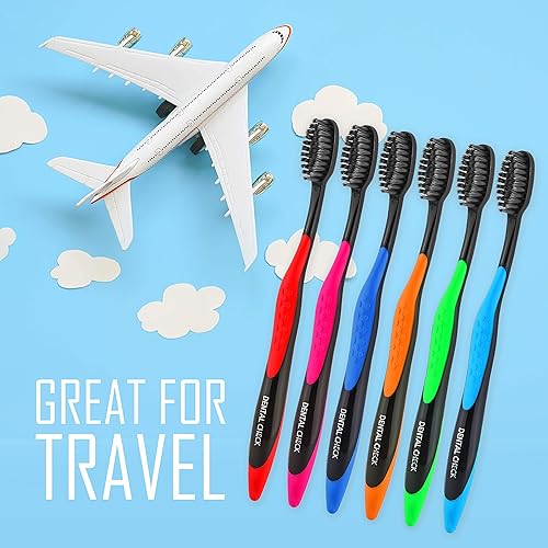 Miniatura 6 de Dental Check - Paquete de 6 cepillos de dientes solución natural de blanqueamiento dental cerdas ultrasuaves para el cuidado dental cerdas en ángulo