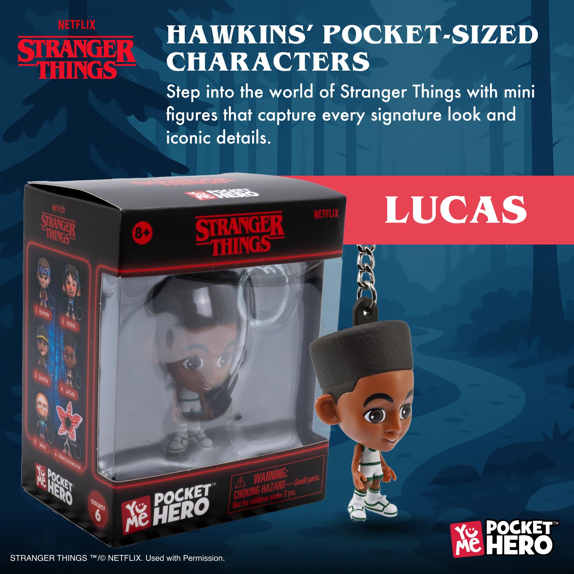 YuMe Stranger Things Keychain - Lucas Sinclair, Multicolor, 5.5 CM - Image 2