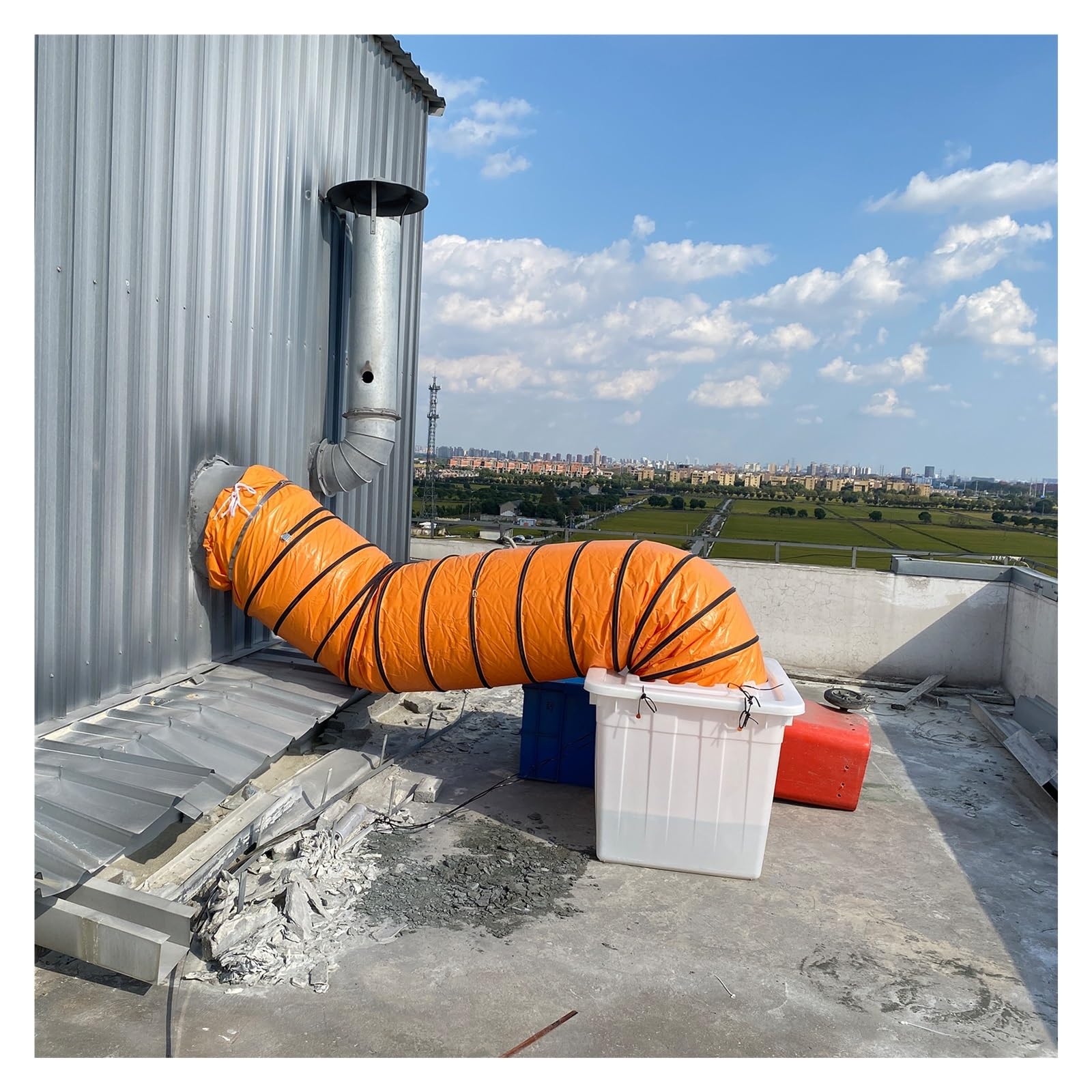 PVC Flexible Air Hose Duct 10" X 25ft - Flame Retardant Ventilation Hose For Fans, Blowers, HVAC With Rope & D-Ring - View #7