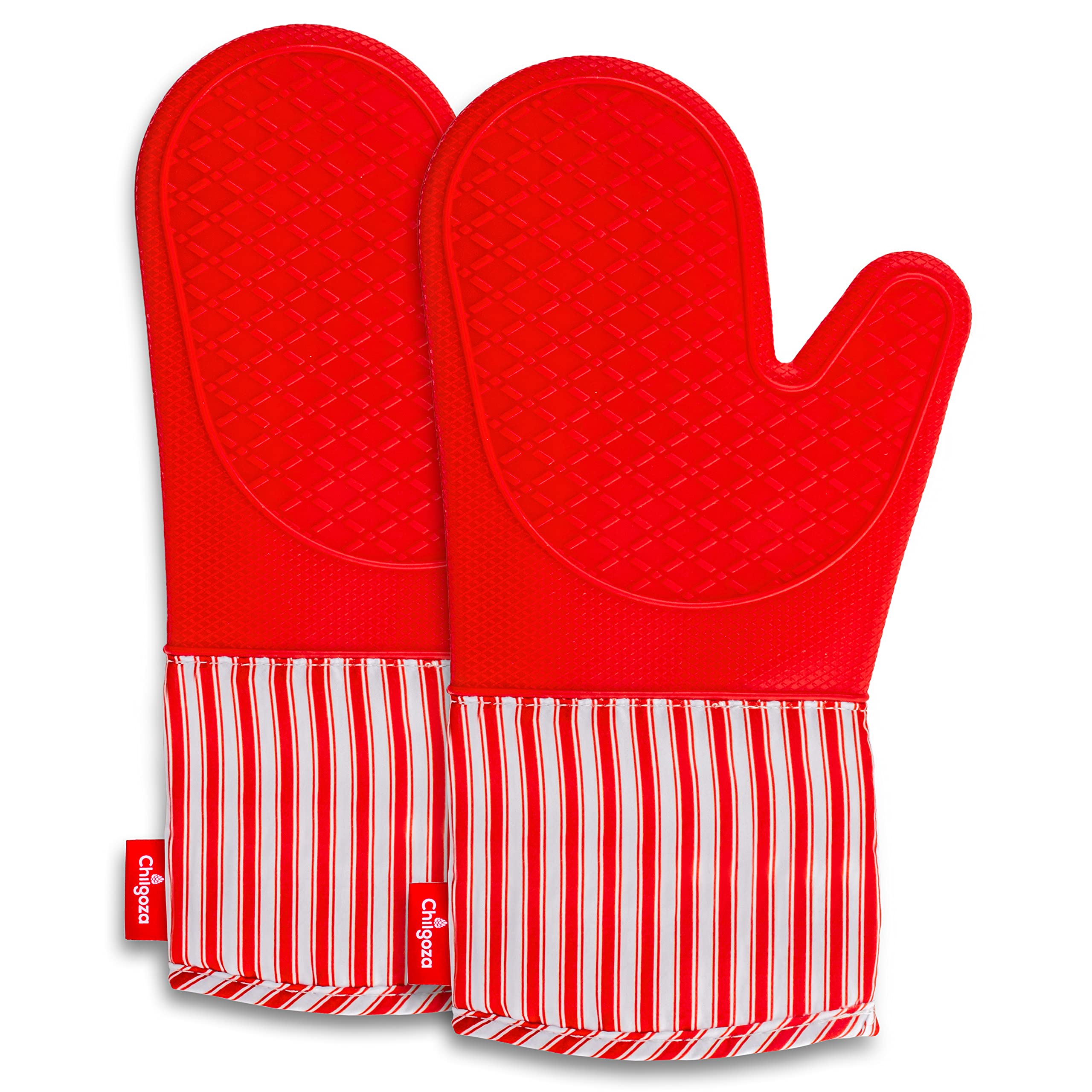 Chilgoza Red Silicone Oven Gloves Heat Resistant For Cooking Bbq Grilling Microwave