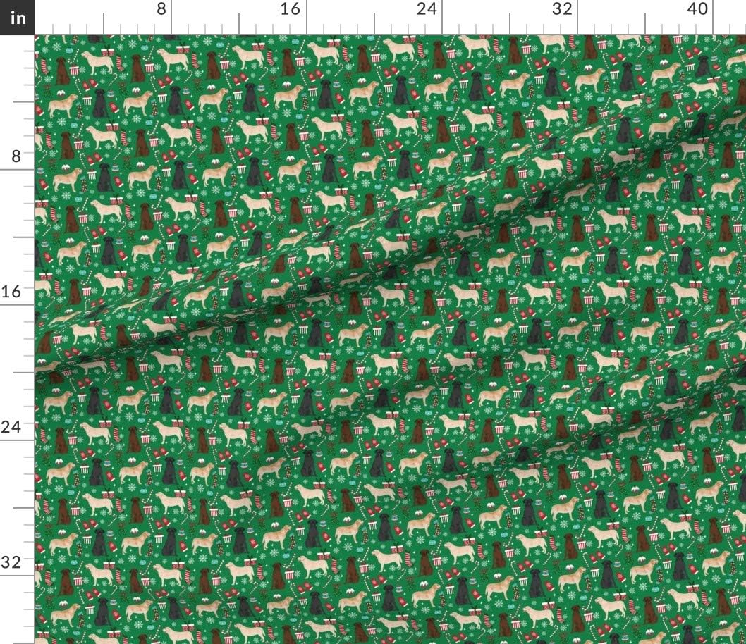 Spoonflower Fabric - Labrador Retrievers Dog Breed Christmas Stockings Pet Lovers Holiday Printed on Petal Signature Cotton Fabric by The Yard - Sewing Quilting Apparel Crafts Decor