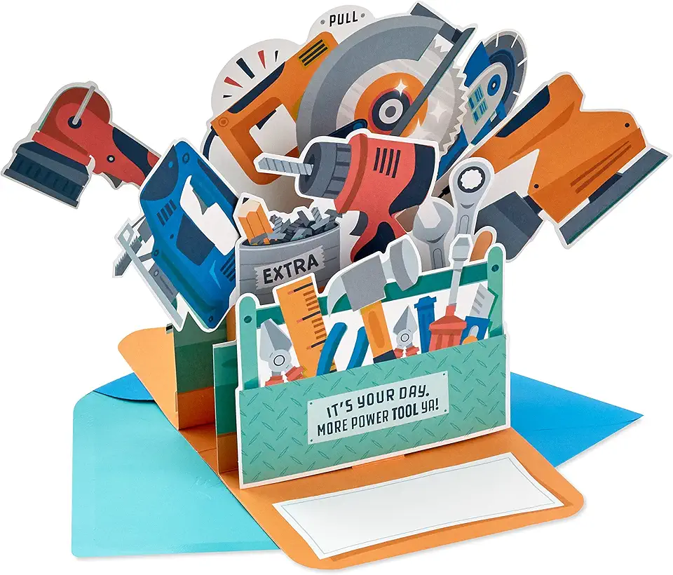 Hallmark Cartão pop-up divertido para o dia dos pais (ferramentas elétricas)