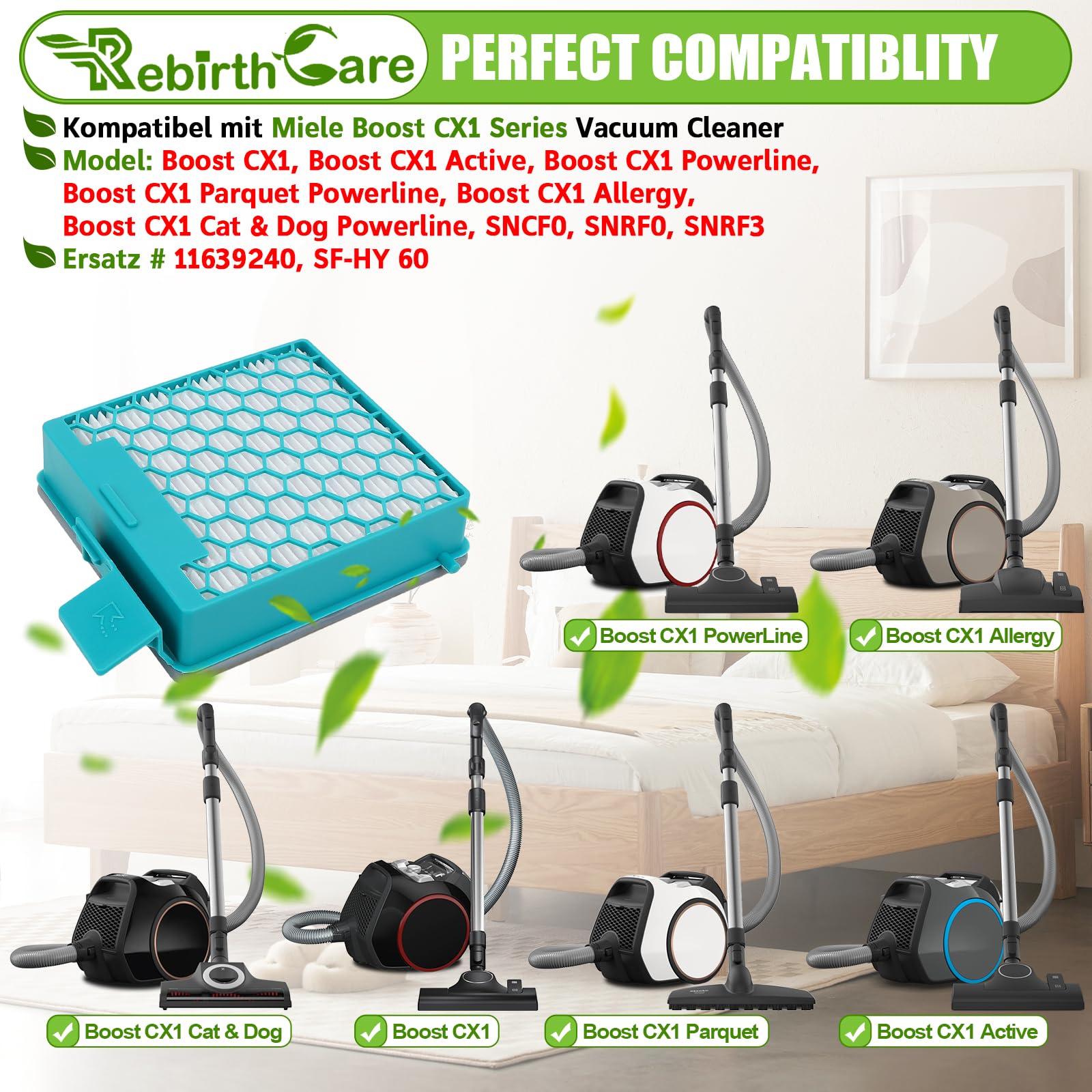 Purification Air 2 Filtres Rechange Pour Miele Triflex HX1 - Lavables - Capture 99.9% Poussière Filtres Miele Triflex Hx1