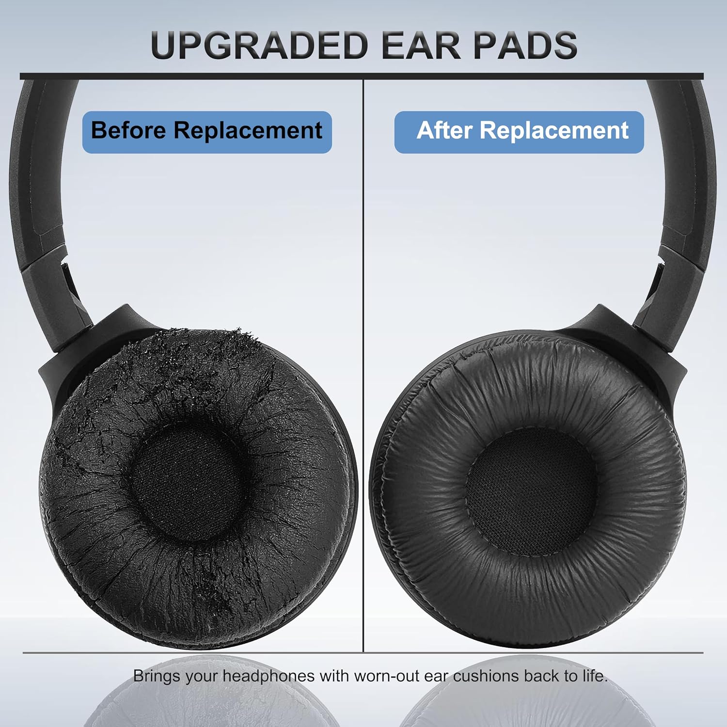 Replacement Ear Pads for Sony Headphones, Ear Cushions Compatible with Sony MDR- ZX100 ZX110 ZX110NC WH-CH500 CH520 CH510 V150 V250 V200 JBL Tune 450BT 500BT 510BT 660NC Headsets 70MM Earpads (2 Pack)