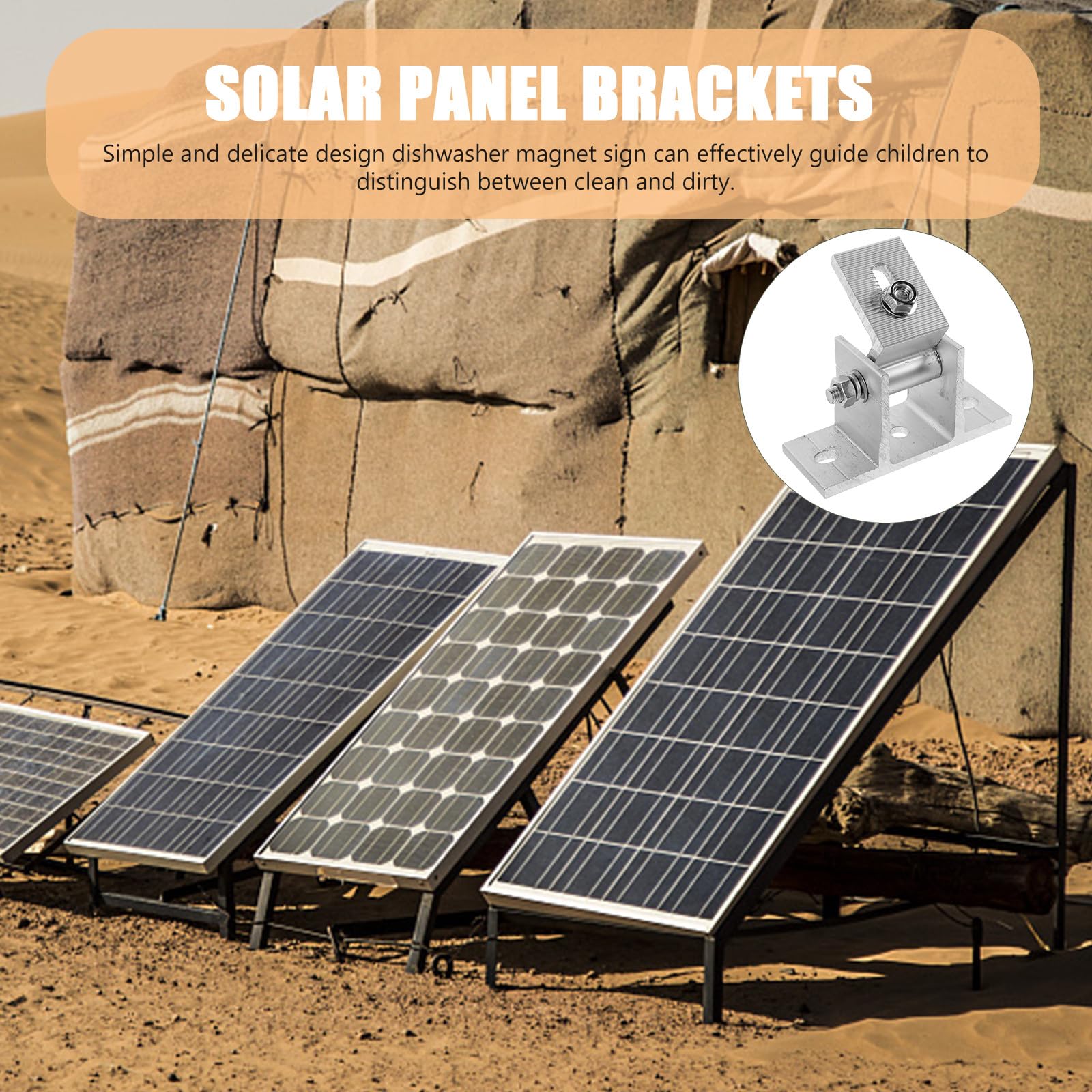 Toyvian Soporte de Aleación de Aluminio Almohadillas de Goma y Tornillos de Madera Ajustable Estructura Estable y Fácil Instalación, Incluye para Panel Solar para Montaje en Techo Plano