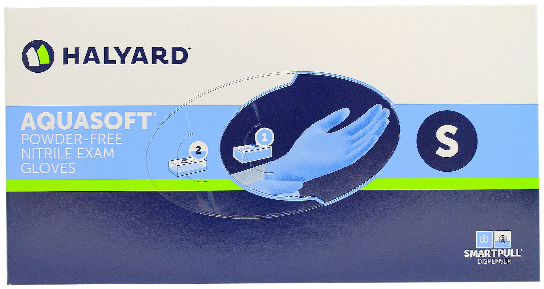 Halyard Health Aquasoft Nitrile Exam Glove - Powder Free - Small - Box of 300