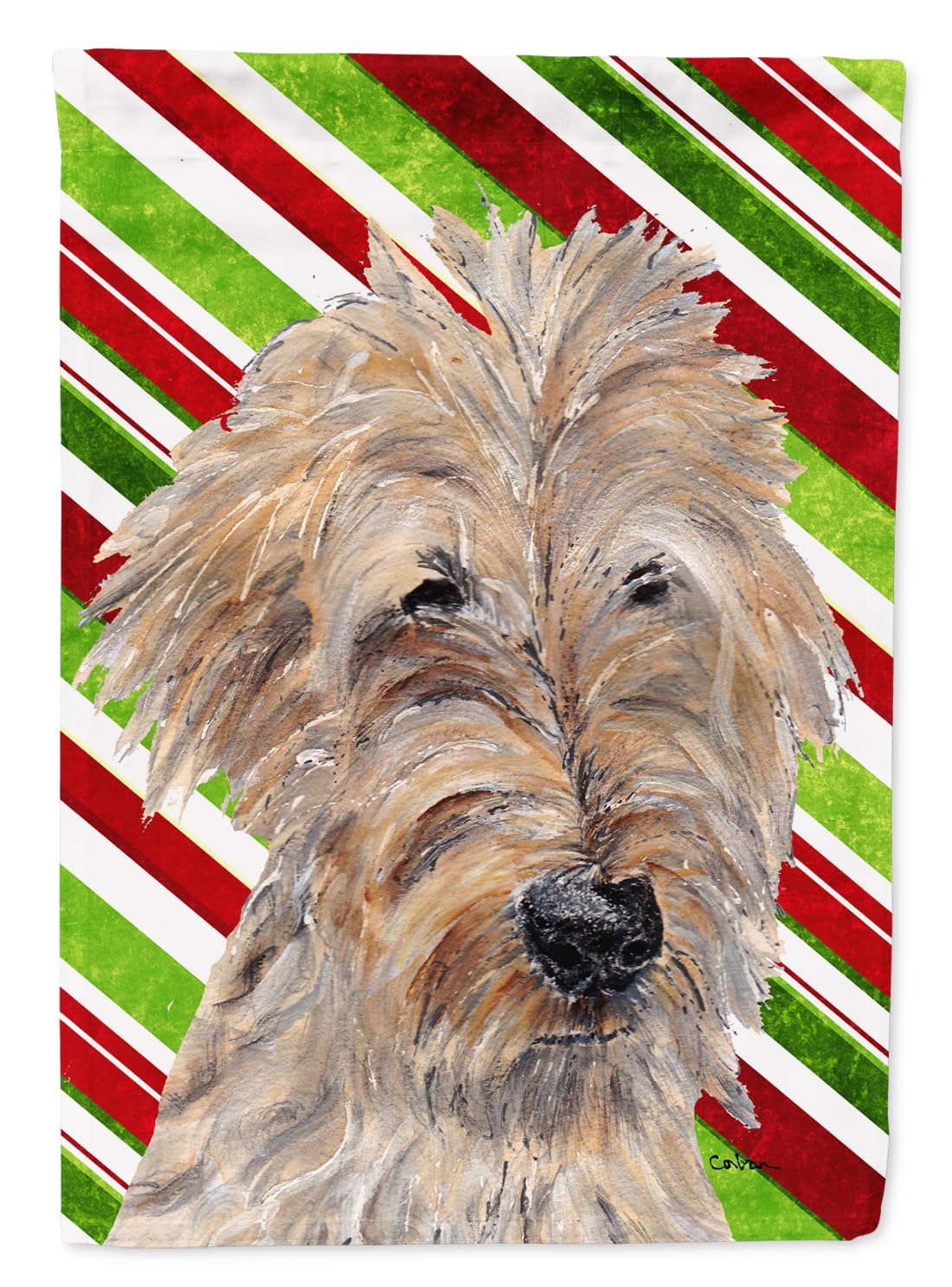 Drapeau de Noël Goldendoodle SC9619GF pour égayer votre entrée de maison en hiver