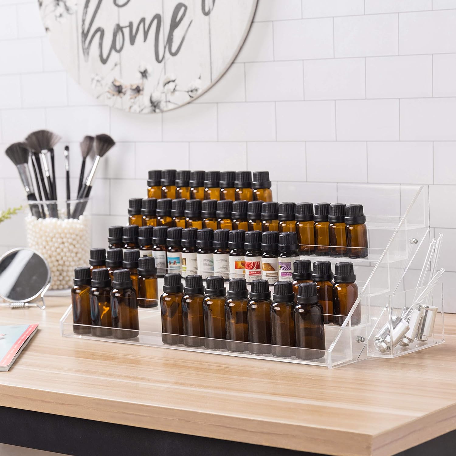 Buy (60 Bottle) Pro Clear Acrylic Nail Polish Rack Tabletop Riser