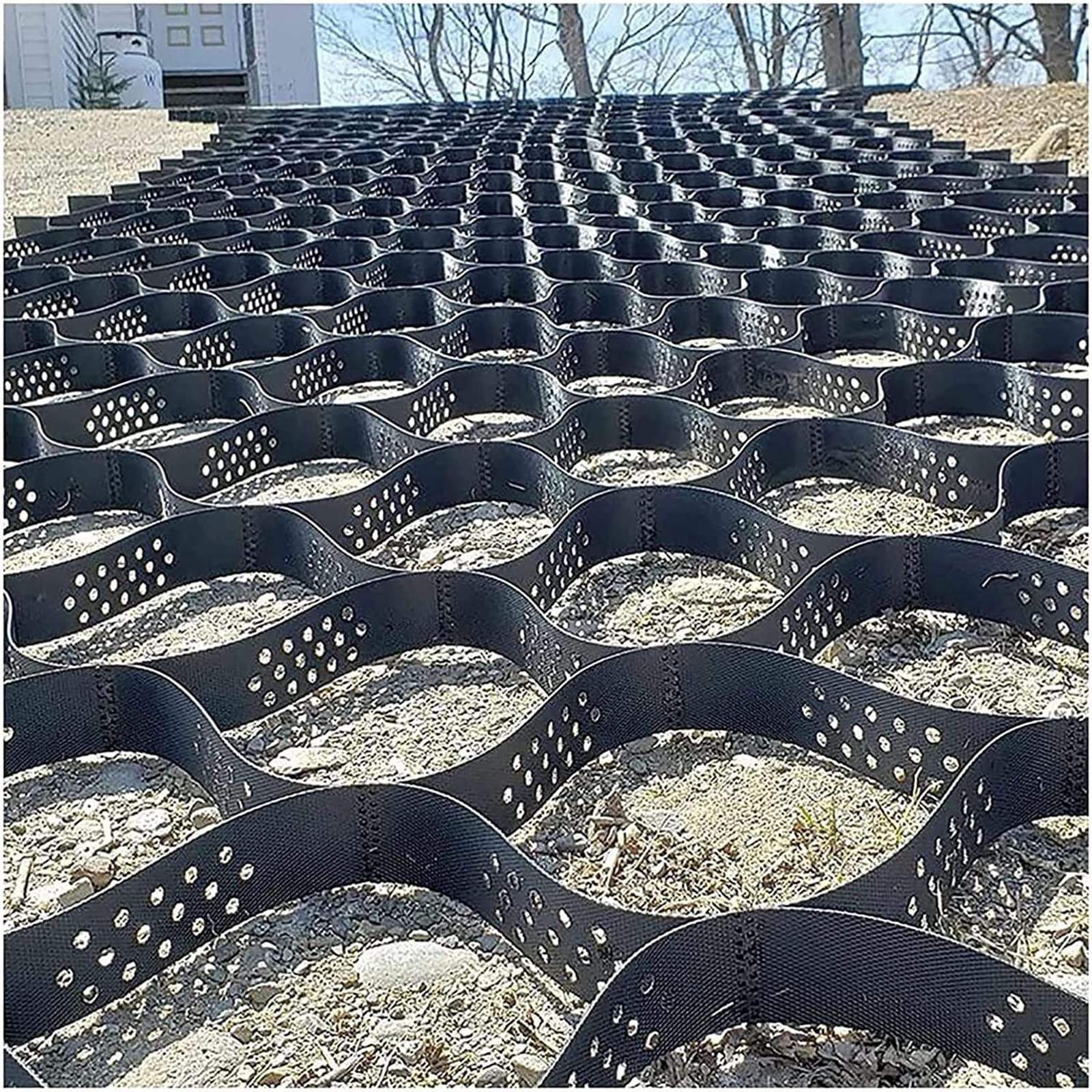 WDJBPSH 2" Deep Heavy Duty Slopes Geo Grid, Driveway Stabilizer Grid for Gravel/Soil Geo/Mud/Sand Filling,3 6 9 12 15 18 21 24 27 30 33 Foot Long Honeycomb Mesh (Size : 4x9m/13x30ft)