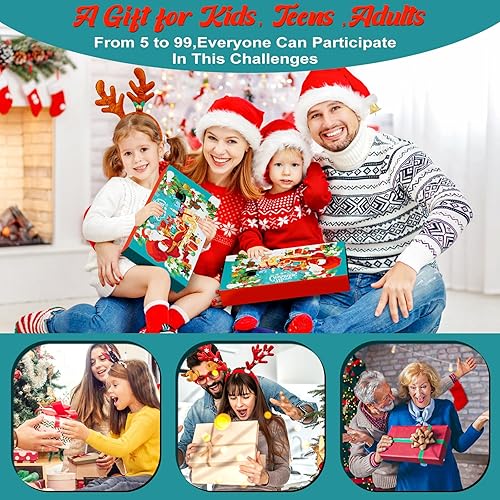Miniatura 5 de Brain Teaser Calendario de Adviento 2024 para niños, calendario de cuenta regresiva de 24 días de Navidad con rompecabezas de metal y madera 3D,
