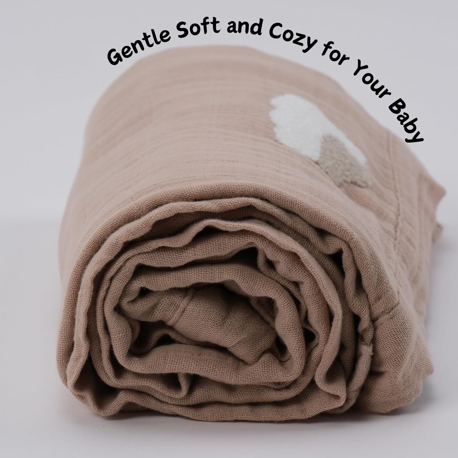 Premium Muslin Punch Embroidery Swaddle Blankets for Newborns and Babies | 6-Layer%100 Cotton Baby Blanket, Receiving Blanket | Baby Essentials for Nursery, Stroller