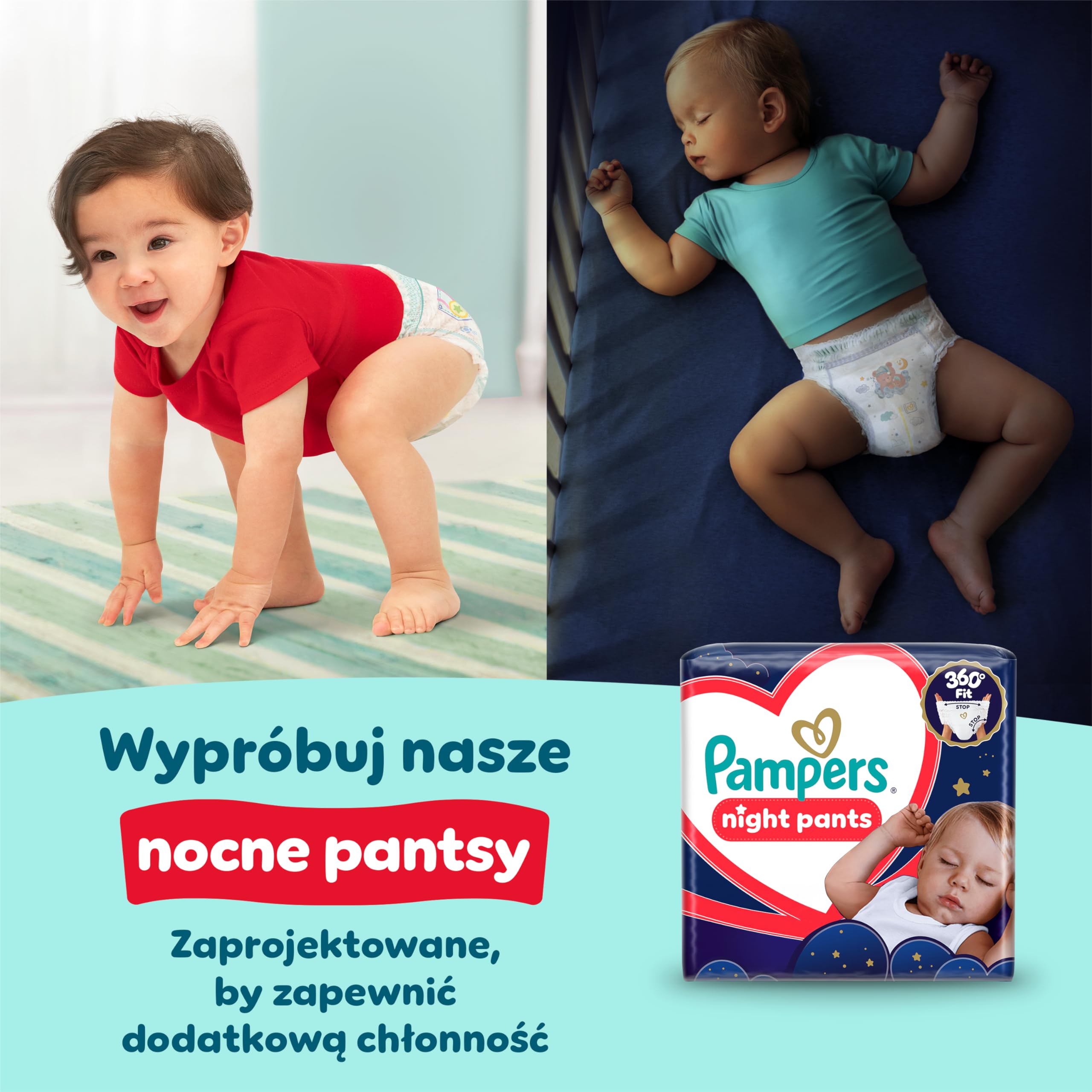 Pampers Premium Care Pieluchomajtki Rozmiar 6, 72 szt., 13kg-19kg, pełne dopasowanie 360° i miękkie osłonki wokół nogawek zapewniają największy komfort i najlepszą ochronę