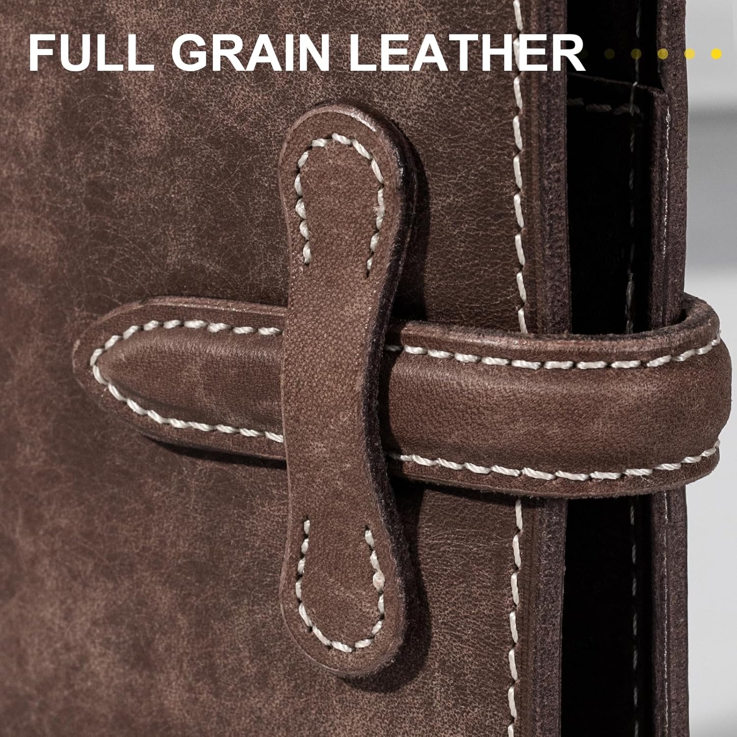 Leather Passport Holder for Travel Women Men, RFID Blocking Card Slot, Top-Grain leather with Magic Buckle, Boarding Pass Pocket,Retro Passport Wallet,khaki - Image 3