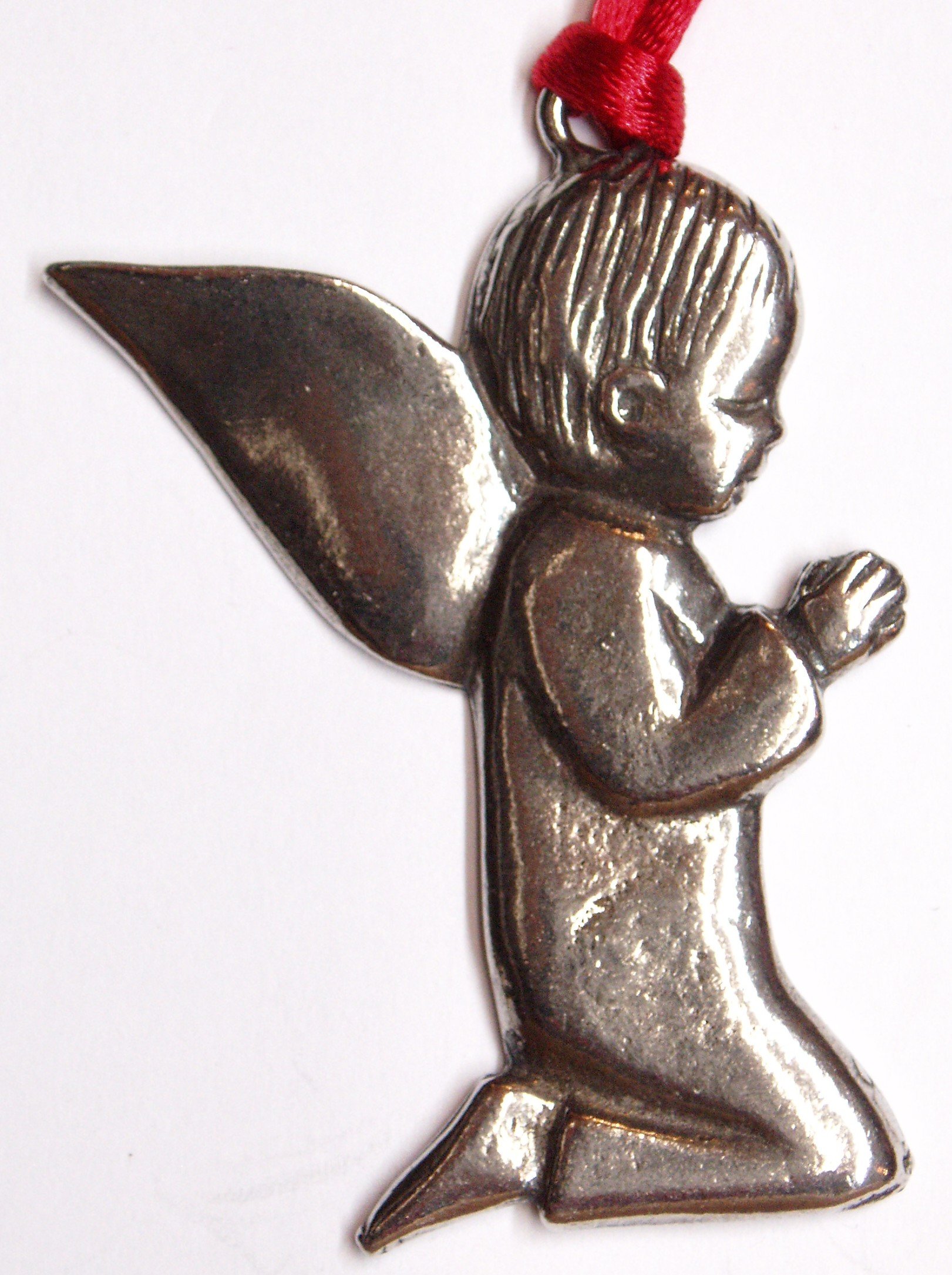 Hutton Metalcrafts, Inc.Pewter Angel Boy Christmas Ornament Fine Pewter Made in USA.Tree Decoration, Hanging Ornament, Handcrafted Pewter, Home Holiday Decoration. Wildlife.Gift.