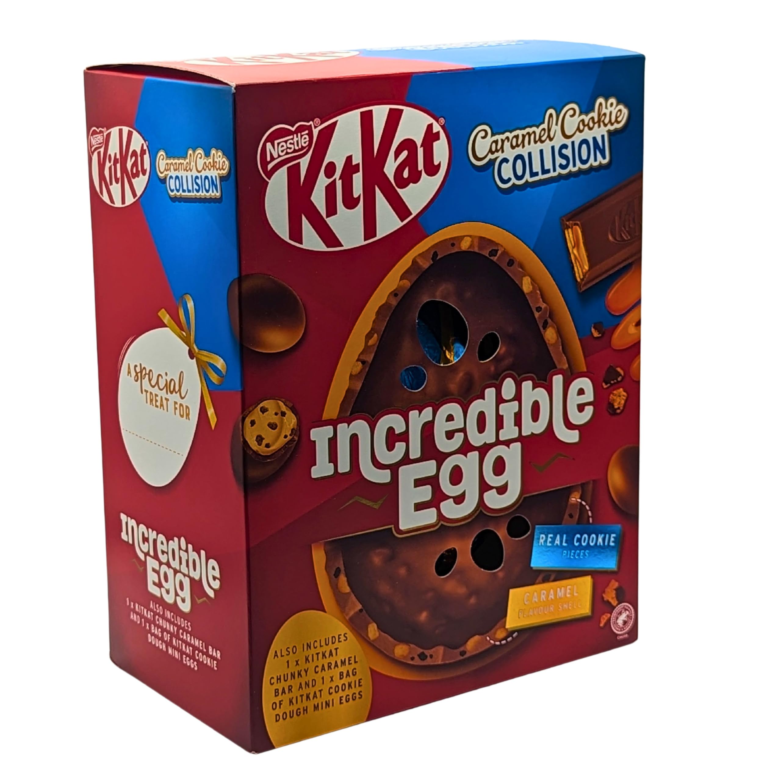 Easter Egg Chocolate - Incredible Easter Egg, 384g - Crunchie Choc Brownie & 2 x Chunky Double Chocolate Bars with Akede Card - Easter Eggs Gifts