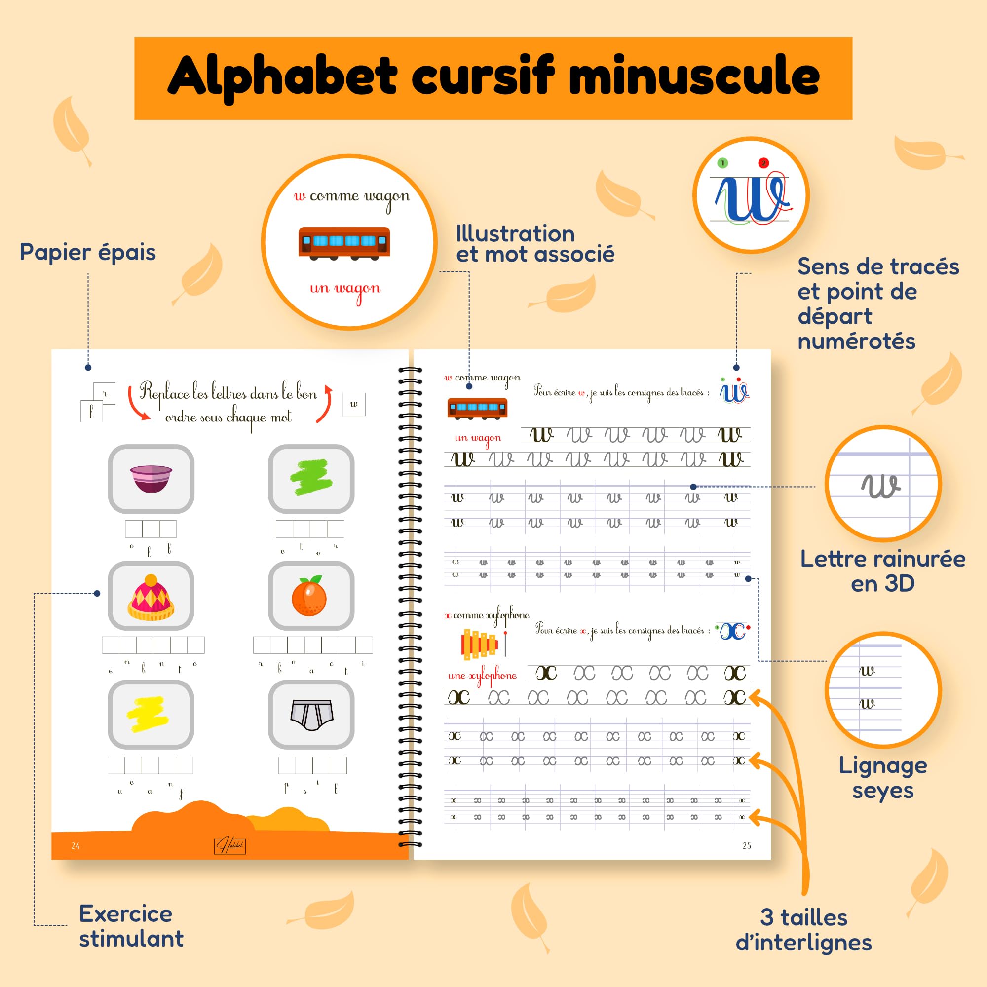4 CAHIERS ECRITURE MAGIQUE CALLIGRAPHIE ENFANT FRANÇAIS - REUTILISABLE (maternelle, CP, CE1, CE2), APPRENTISSAGE ECRITURE, 2 STYLOS MAGIQUES EFFAÇABLE + 10 RECHARGES D'ENCRE