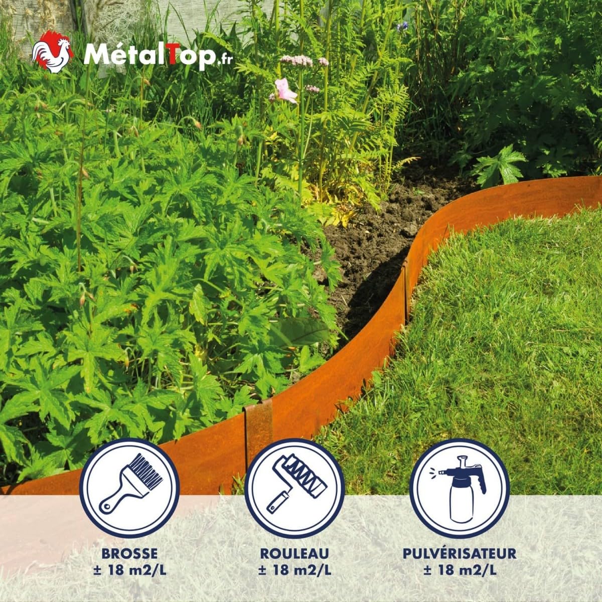 Metaltop - Activateur Rouille - 5 L - Accélérateur de rouille pour acier corten, fer et métaux courants.