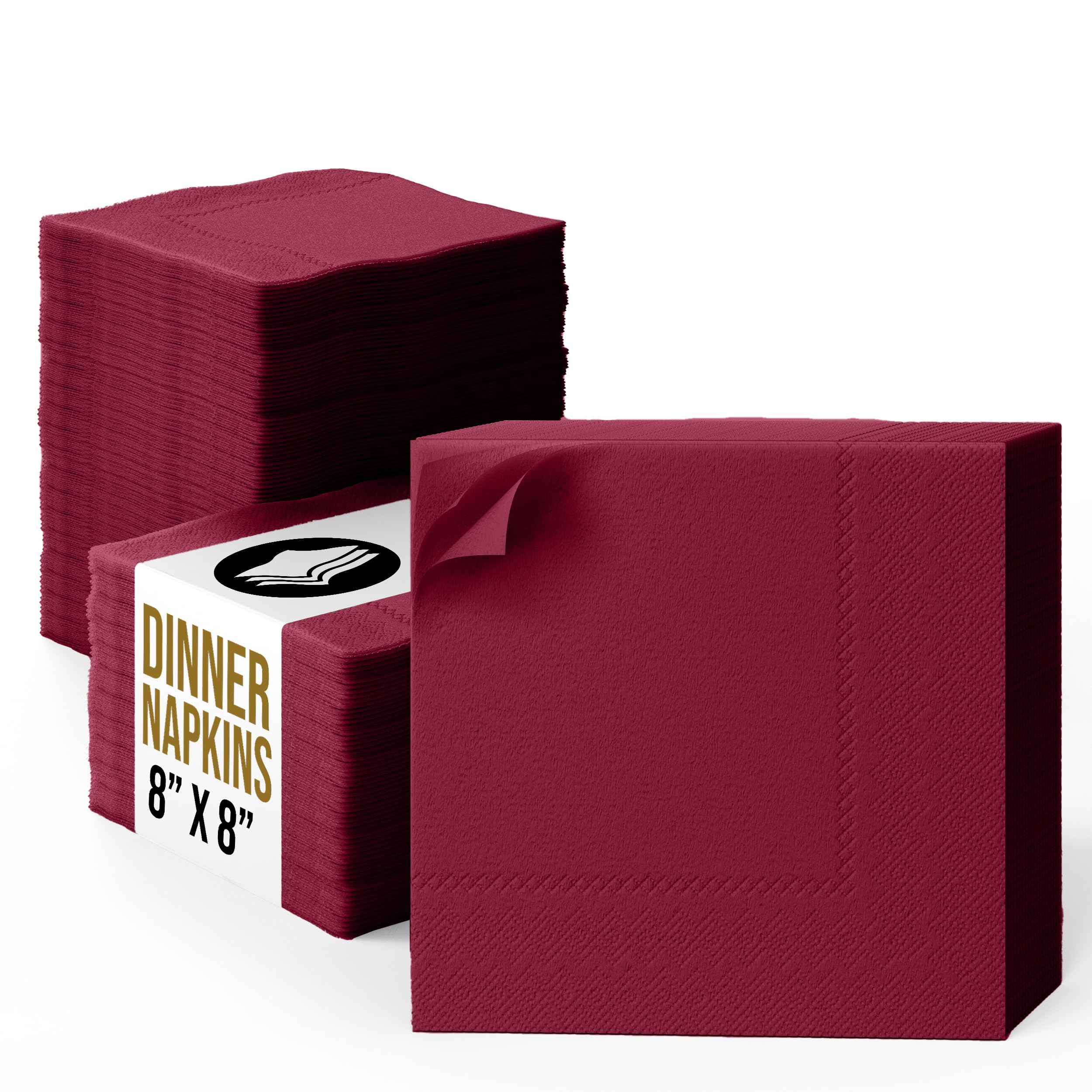 Party Solids Burgundy Dinner Napkins Disposable Everyday 50 Pcs 2 Ply Burgundy Napkins Disposable Paper Everyday For Parties & Party Supplies