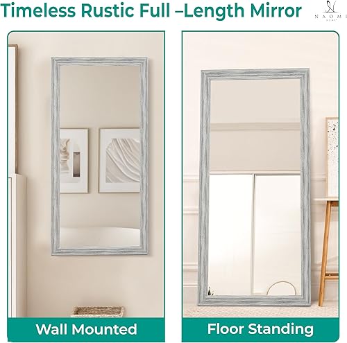 Miniatura 4 de Naomi Home Espejo rústico para suelo blanco66 x 32 pulgadas
