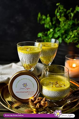 Miniatura 4 de Dream Saffron, Especia de azafrán rojo prémium para cocinar, 0.35 onzas de hilos de azafrán afgano 100% naturales, azafrán súper Nagin de grado A+