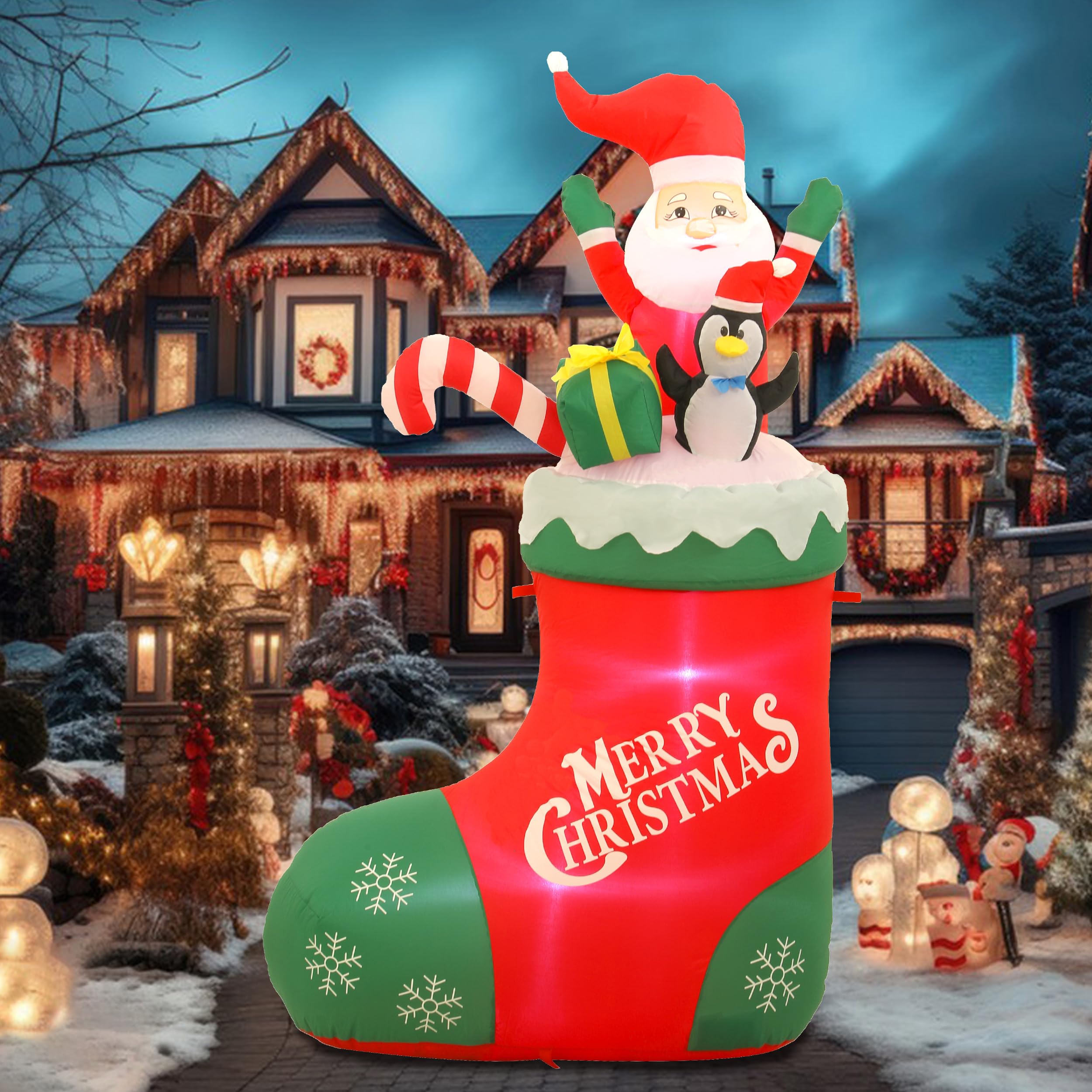 Sock monkey inflatable christmas