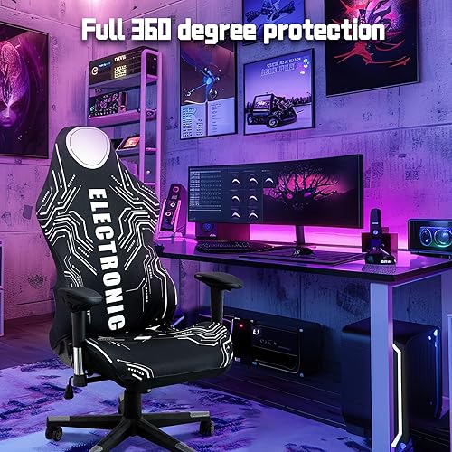 Miniatura 5 de Fundas para sillas de videojuegos, funda elástica para silla de computadora, funda ergonómica para silla de oficina, para protección contra arañazos