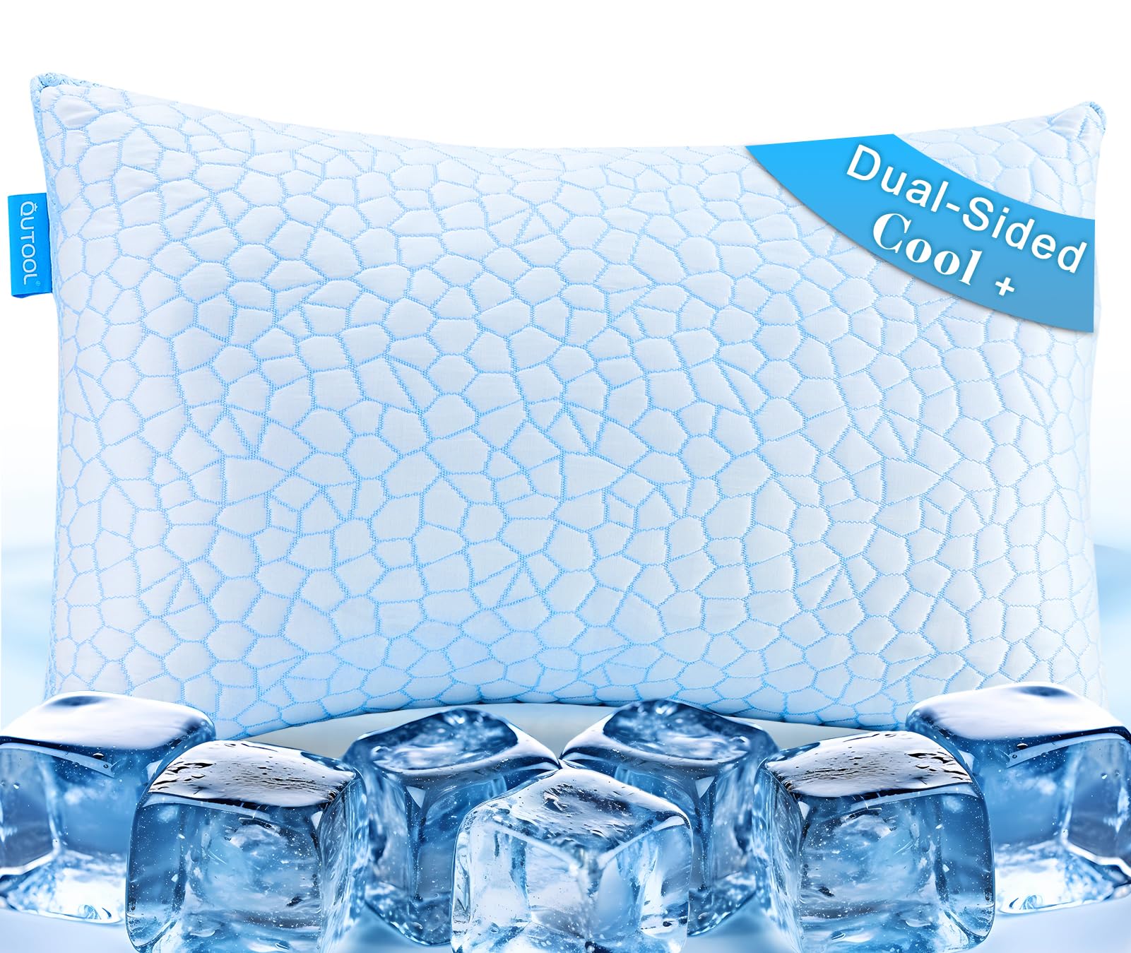 QUTOOL Cooling Pillows for Hot Sleeping, Shredded Memory Foam Pillows Standard Size Set of...