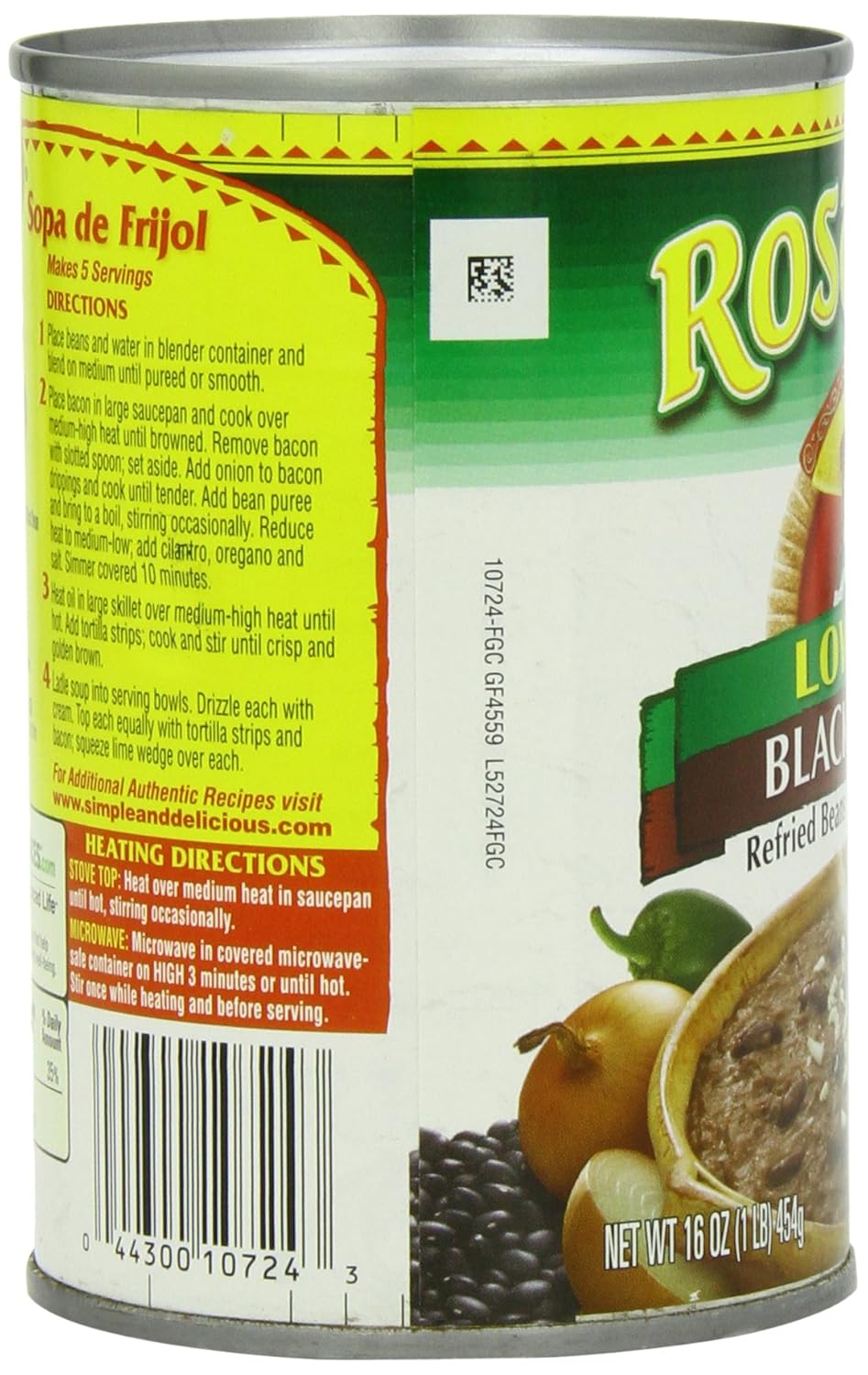 Amazon.com : Rosarita Low Fat Refried Black Beans, 1 Pound ...