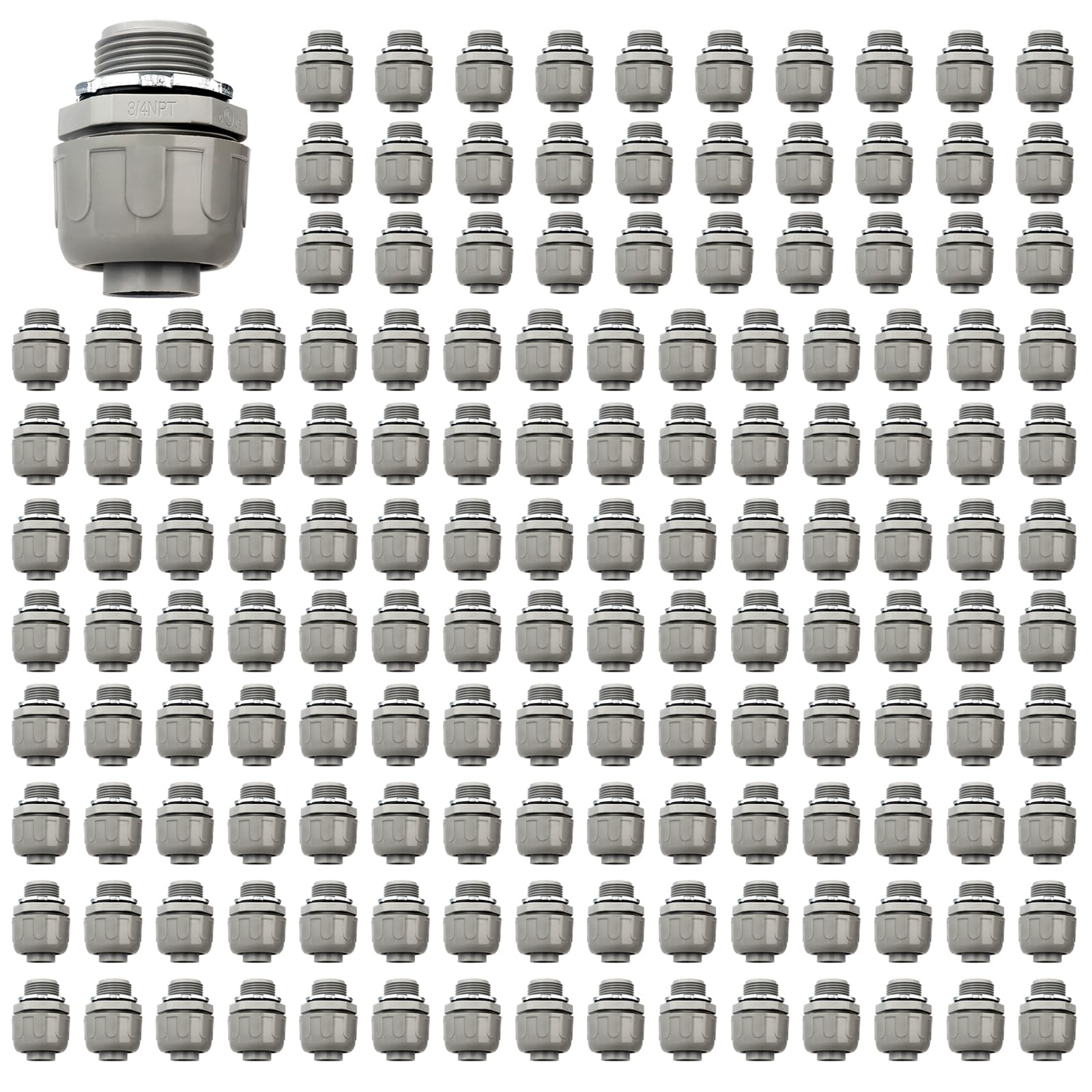Conduit Connectors, 3/4 Inch, Straight, Grey, 20-Pack — Amazon image 10