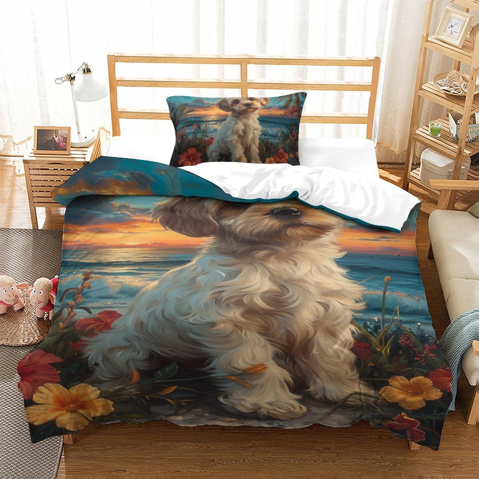 Housse de couette imprimée 3D chien pour sublimer votre chambre d'amis