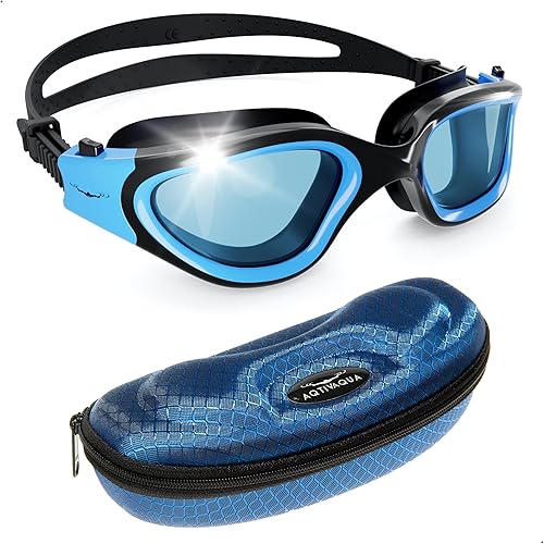Miniatura 15 de AqtivAqua DX - Gafas de natación con visión amplia para adultos, hombres y mujeres, antiempañamiento y sin fugas Gafas blancas y rosas + estuche