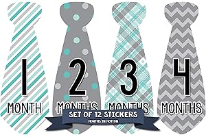 Timeless Keepsakes: Baby Month Tie Stickers (Boy)
