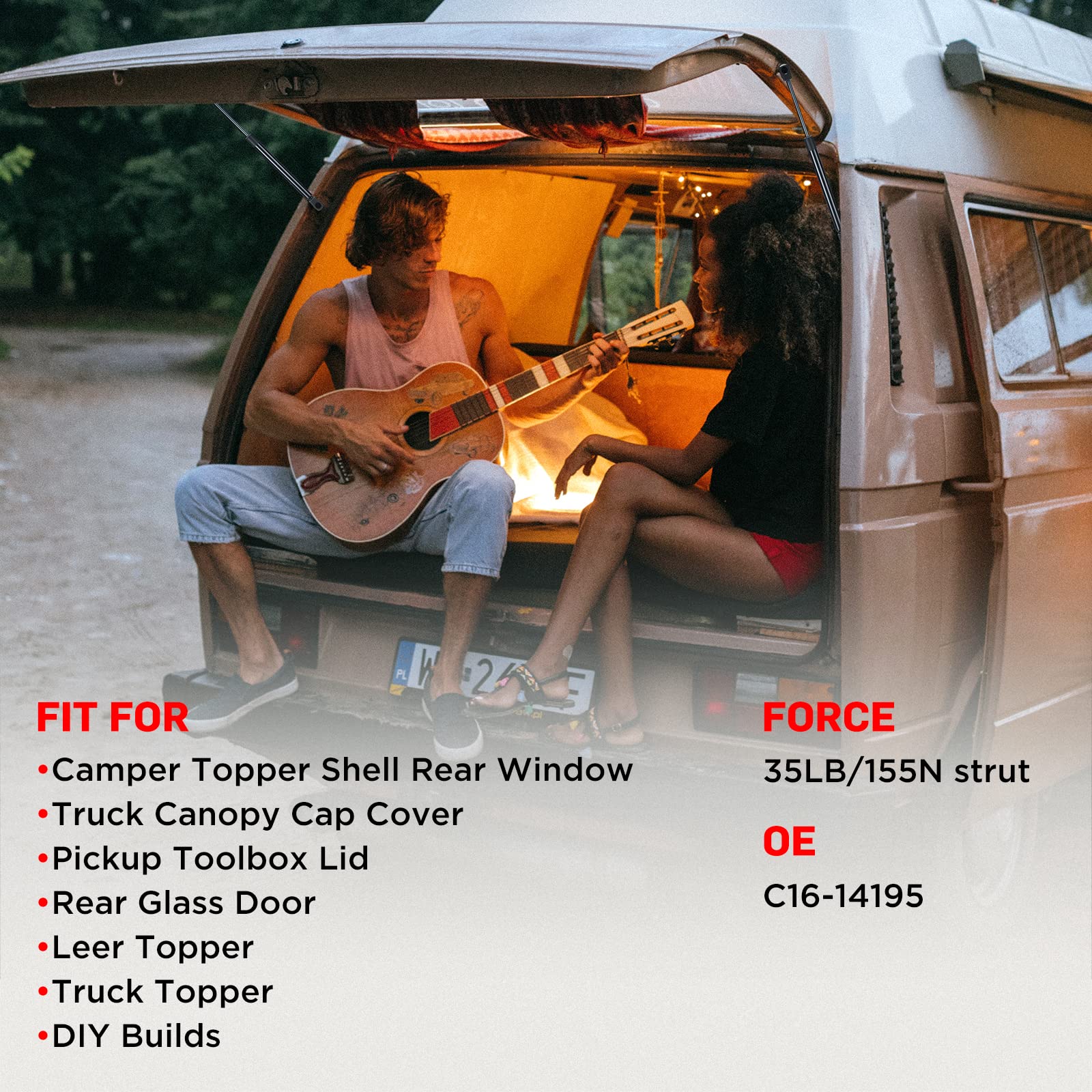 BDFHYK C1614195 16 Inch 35 Lb/155N Gas Shocks Struts