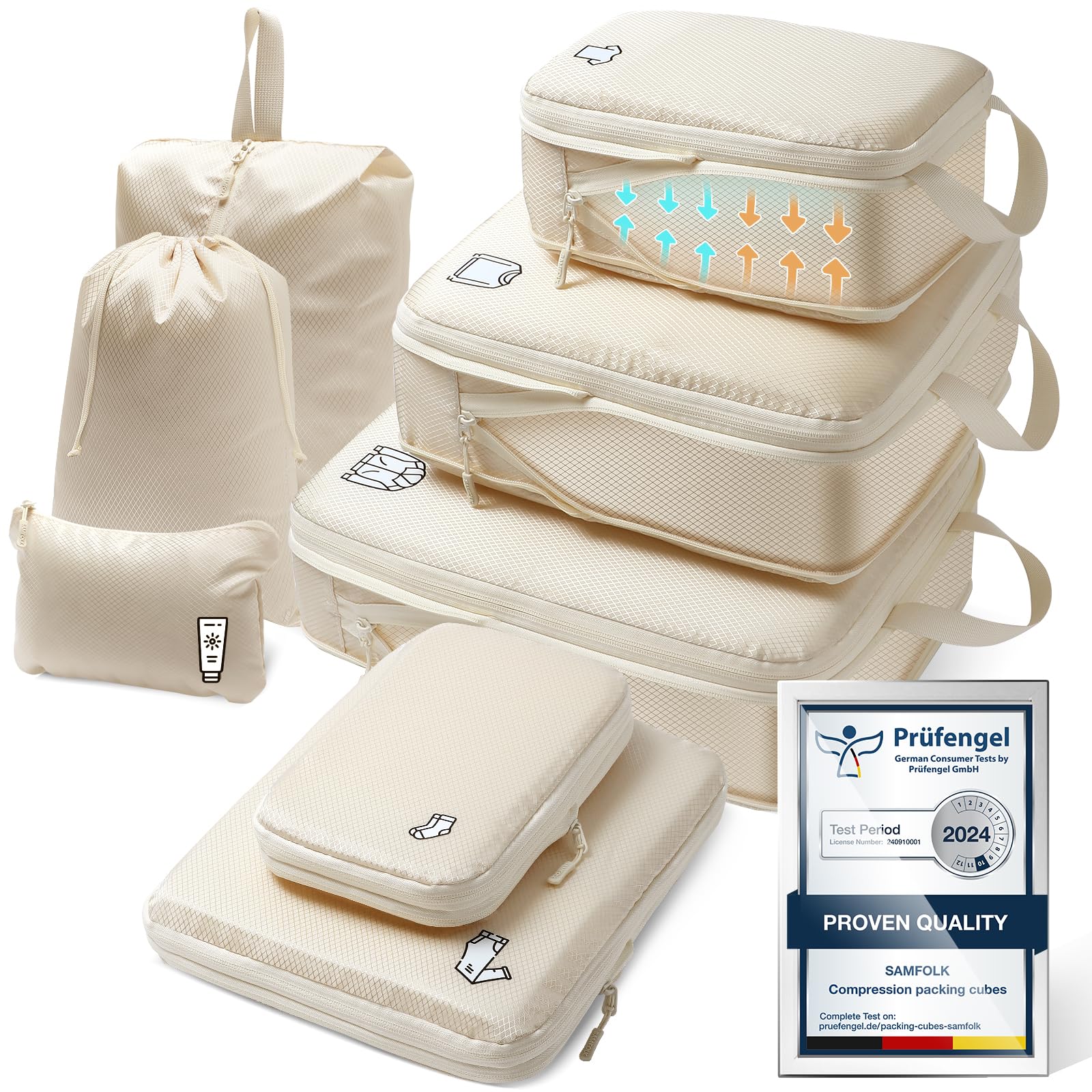 Koffer Organizer Packing Cubes Compression,Wasserfester PackwüRfel Koffer Organizer Set,Travel Essentials Kofferorganizer FüR Koffer Reisegepäck Und Rucksack