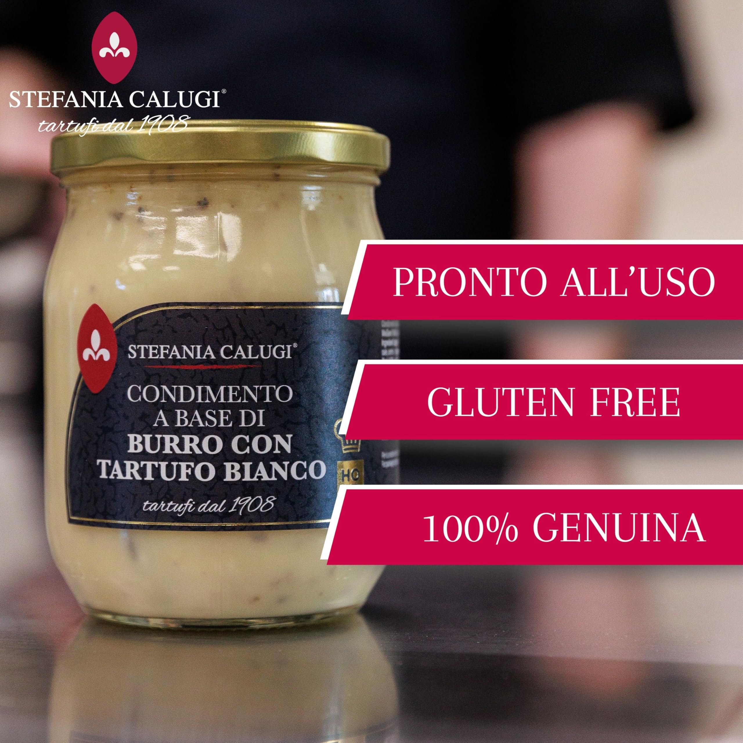 Stefania Calugi - 450g Condimento a Base di Burro con Tartufo 3% - Pronto all’Uso - Gluten Free - Made in Italy
