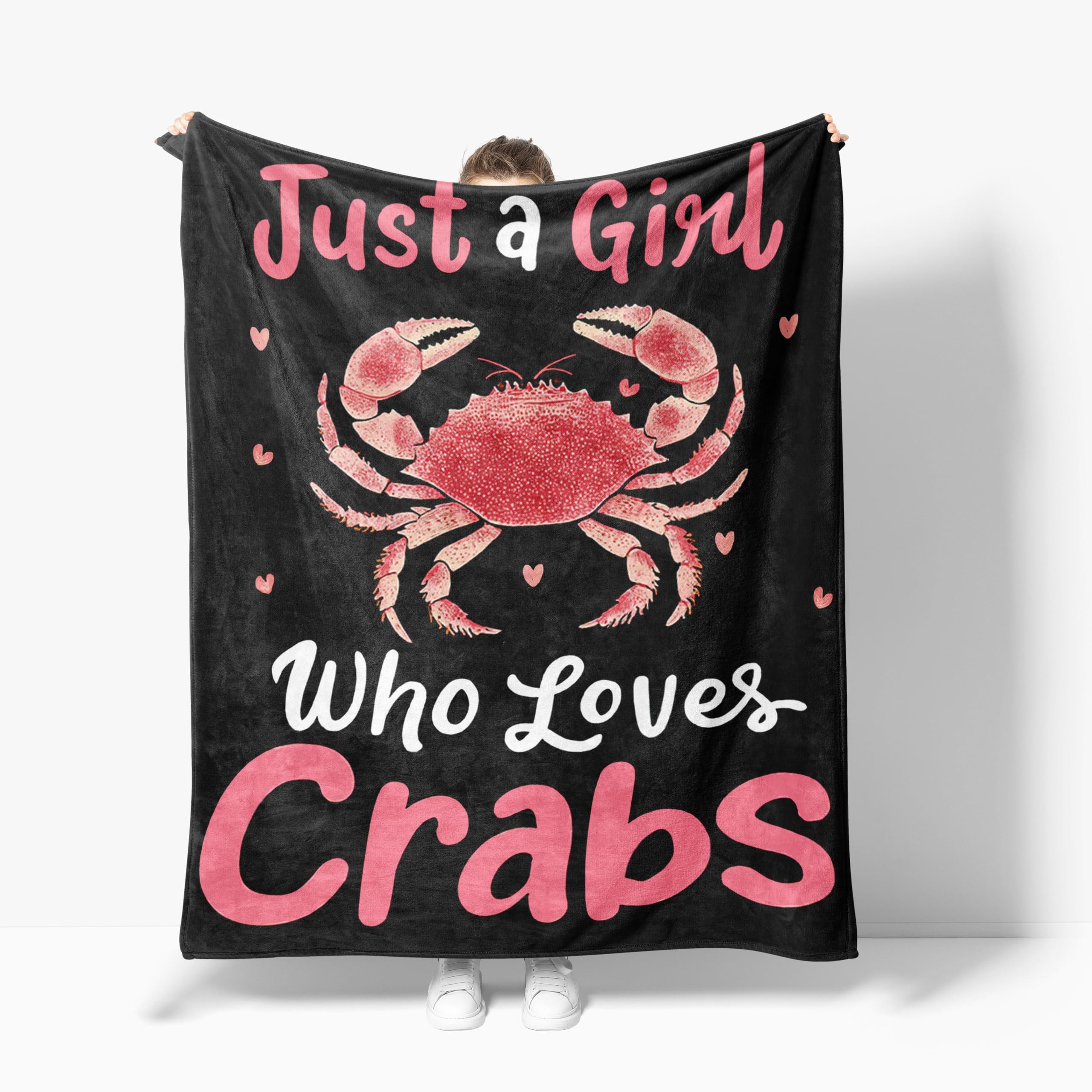 Crabs Blanket Just A Girl Who Love Crabs Fleece Throw Blanket Super Soft Warm Cozy Fuzzy Plush Crab Blanket Gifts for Men Women Girls Boys Kids Teens Room Decor 40"X50"