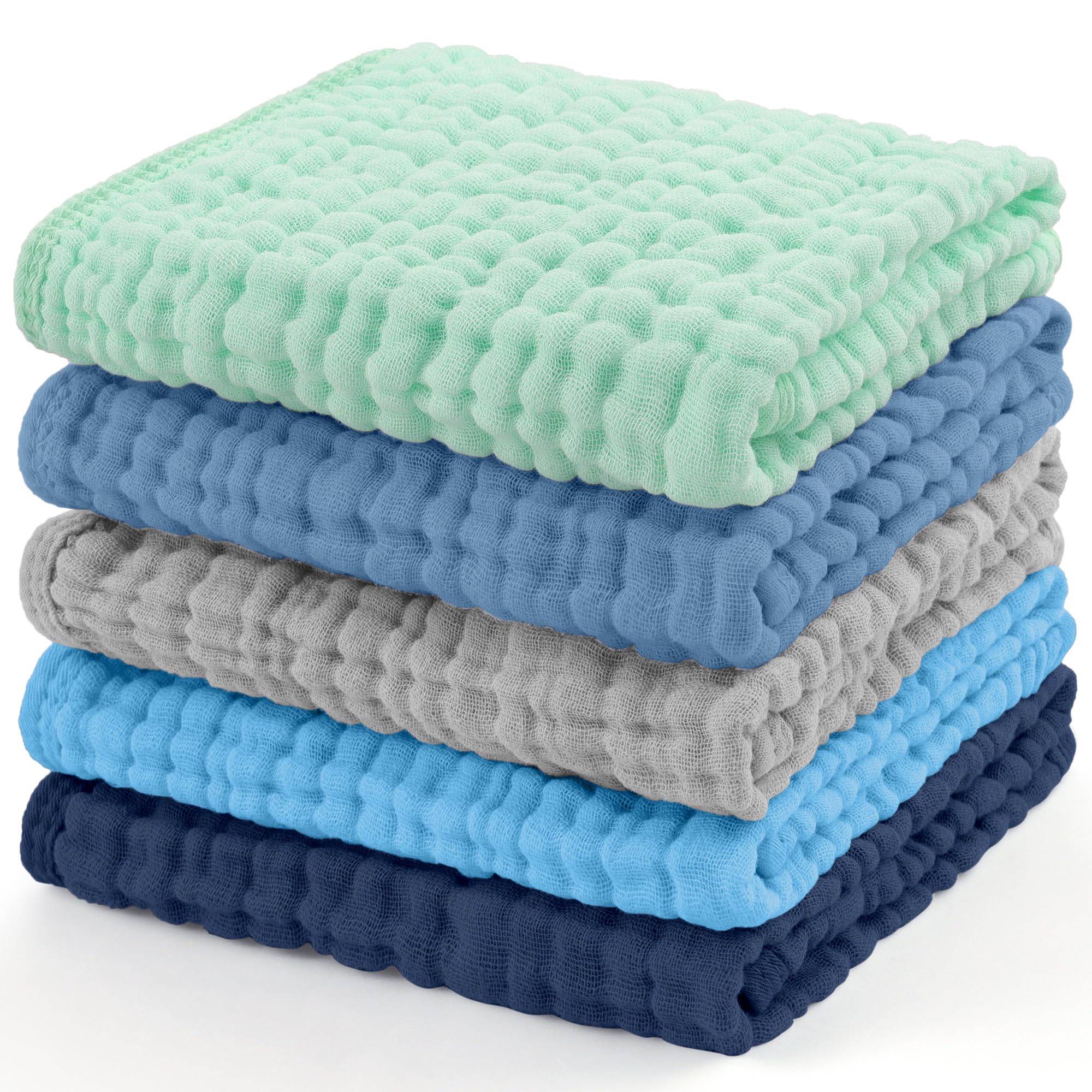 Yoofoss Muslin Burp Cloths for Baby 5 Pack 100% Organic Cotton Ba