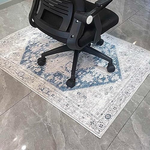 Alfombras de oficina para sillas rodantes, tapete de silla de 48 x 60 x 0.24 pulgadas para suelo de madera dura y suelo de azulejos, antideslizante,