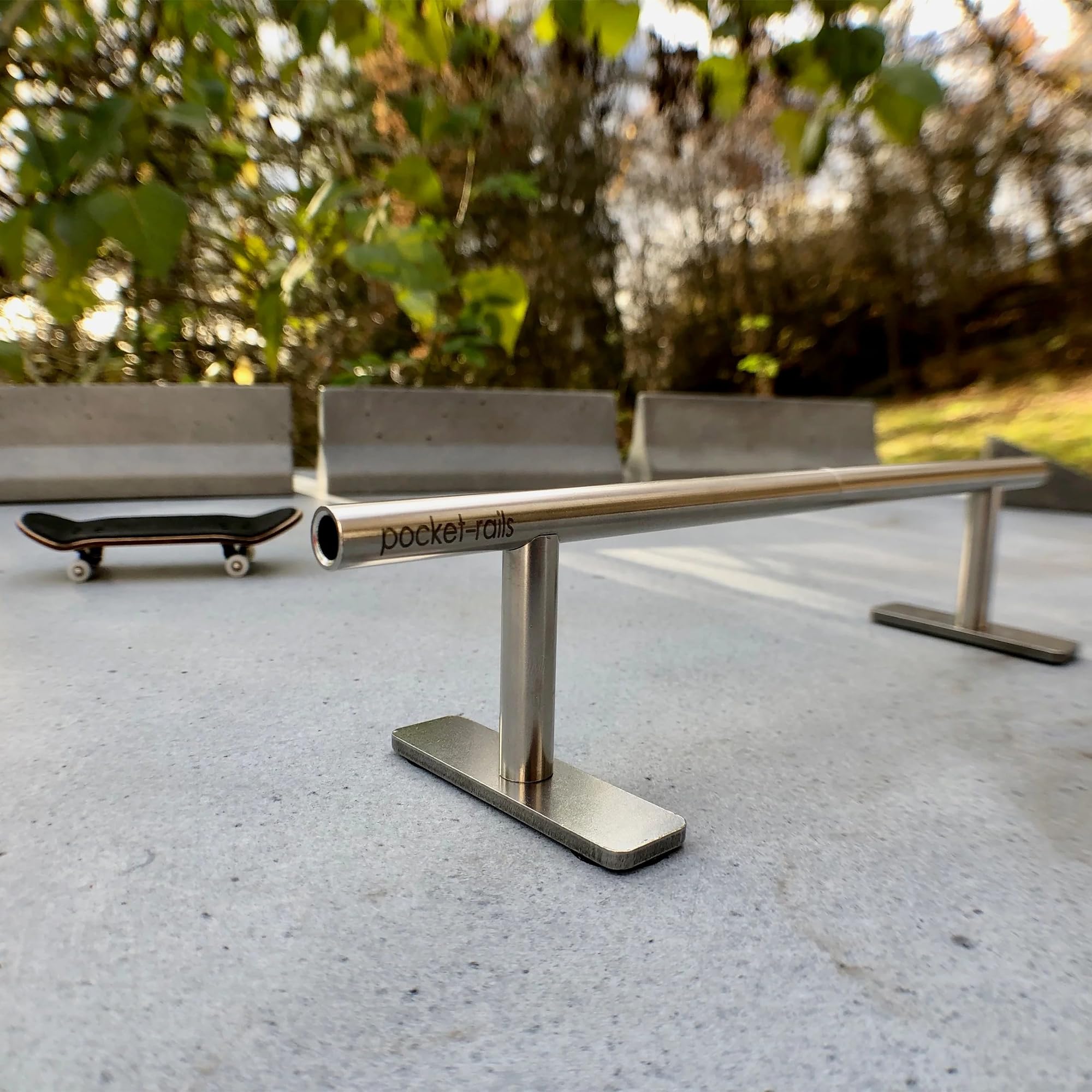 CRESKATE Pocket Rail – Rail de Fingerboard Modulable Acier INOX 23 cm