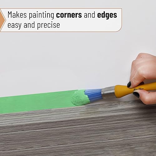 Miniatura 24 de Bates - Brocha de pintura para recortar, 0.75 pulgadas, mango ergonómico antideslizante, cerdas sintéticas, pinceles de corte para pintar, negro