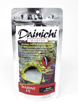 Dainichi Dainich Fish Food Marine FX, Sinking Baby Pellet 1.0 mm - 8.8 oz 250 g for Marine Fish, Corals and Invertebrates