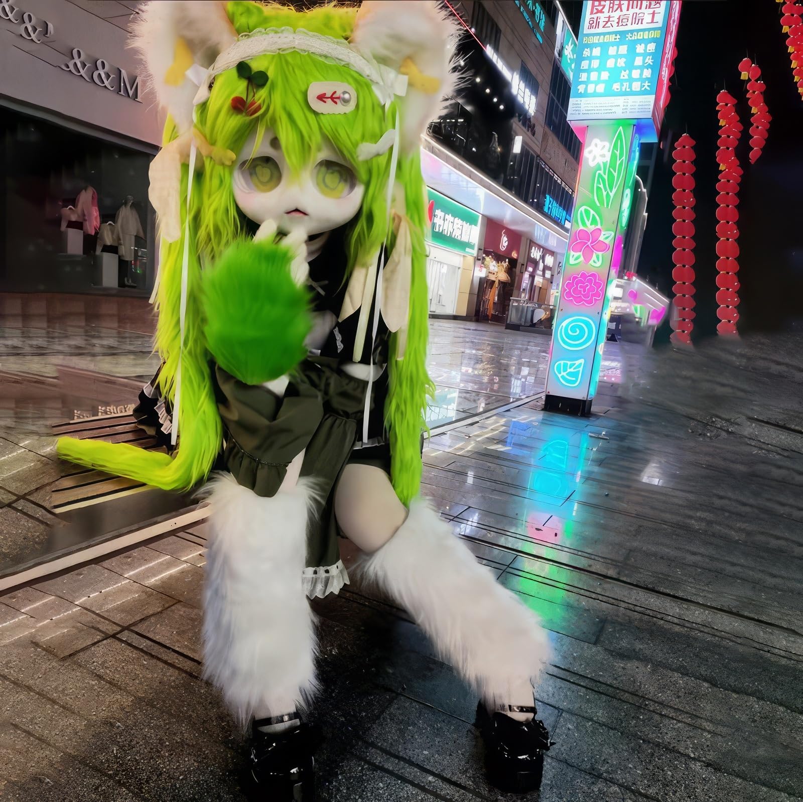Akcesoria do obuwia Kig Fursuit futrzane sztuczne futro cosplay długie włosy buty i skarpetki Japońskie długie ciepłe buty i skarpetki