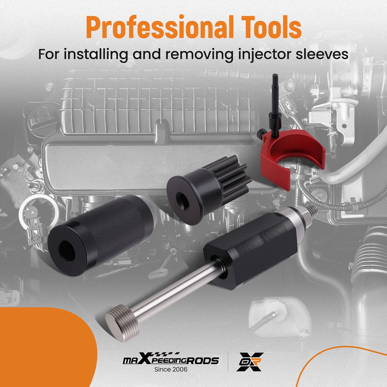 maXpeedingrods 9U-6891 Injector Sleeve Remover Installer Set+9U-7227 Injector Height Tool+J-38587-A Engine Barring Socket for CAT Caterpillar 3406E C-15 C-16 Engines (8 PCS)